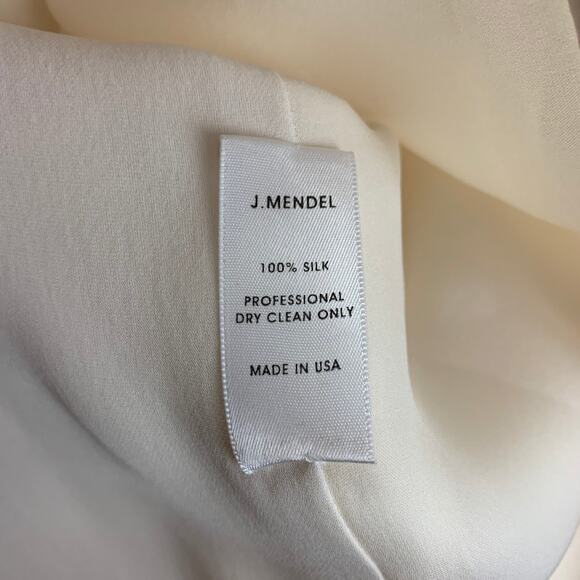 J.MENDEL Size 4 Cream Silk Sleeveless Cocktail Dress - Picture 4 of 5